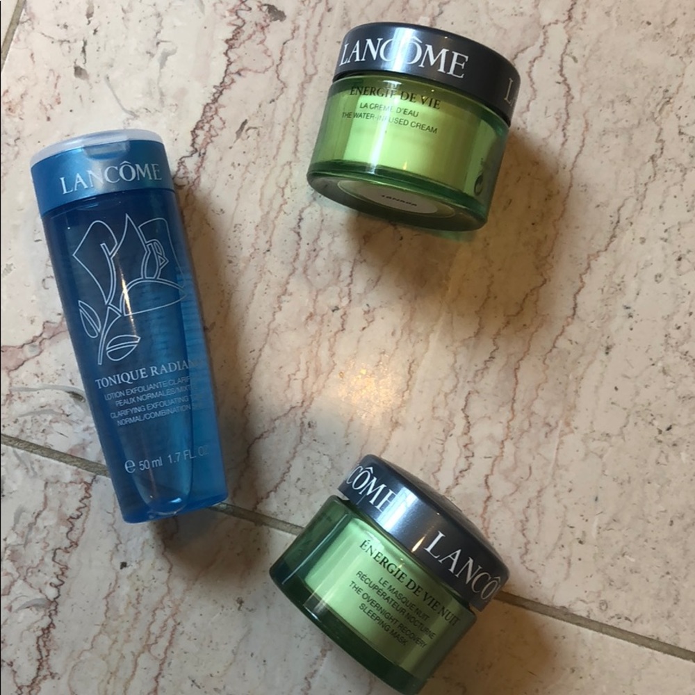 Lancome travel size toner and cream and mask